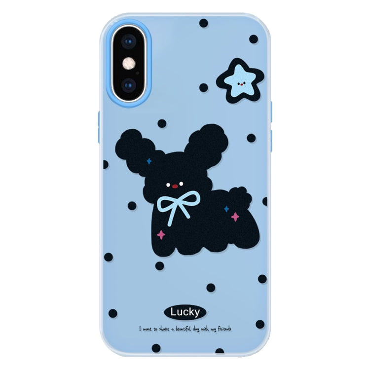 Funda hĂbrida TPU Policarbonato iPhone Xs Max Tacto Sedoso (Negro Azul)