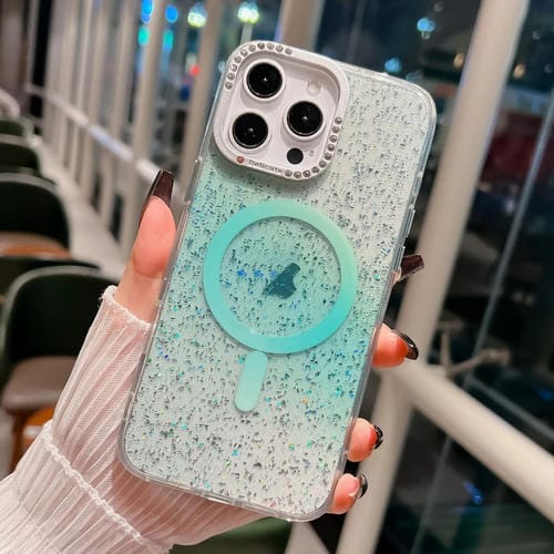 Estuche para Teléfono iPhone 14 Pro Marco de Lente Metal Cierre Magnético Magsafe (Verde Azulado Oscuro)