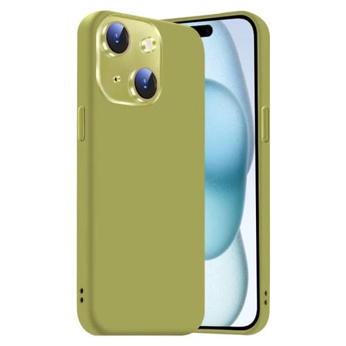 Funda de Silicona Líquida para iPhone 15 con NanoLente (Verde Fruta)