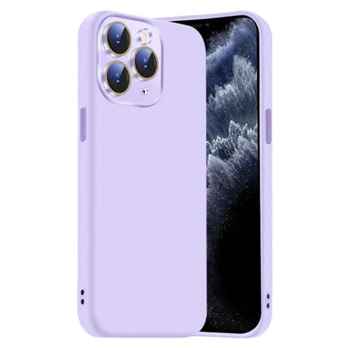 Funda de Silicona Líquida para iPhone 11 Pro Max con NanoLente (Morado Claro)