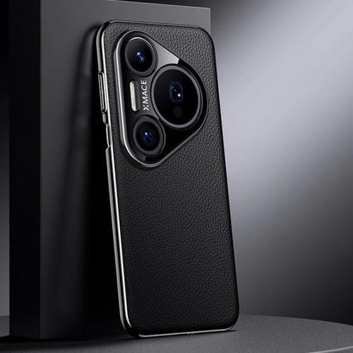 Funda de cuero genuino para Huawei Pura 80 Ultra 5G (negro)