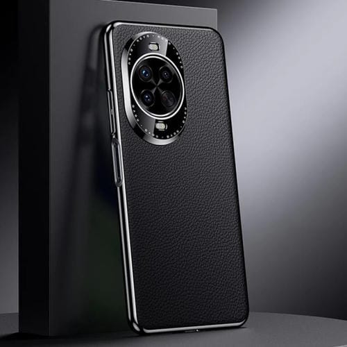 Funda de cuero genuino para Huawei Nova 14 (negro)