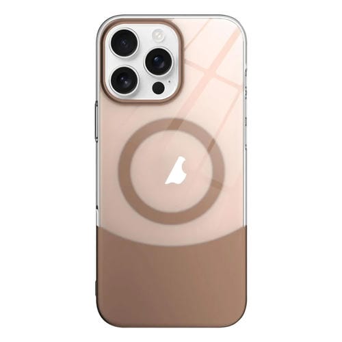 Funda para Teléfono PC Transparente Magsafe Contraste de Color Delgado para iPhone 14 Pro Max (Dorado)