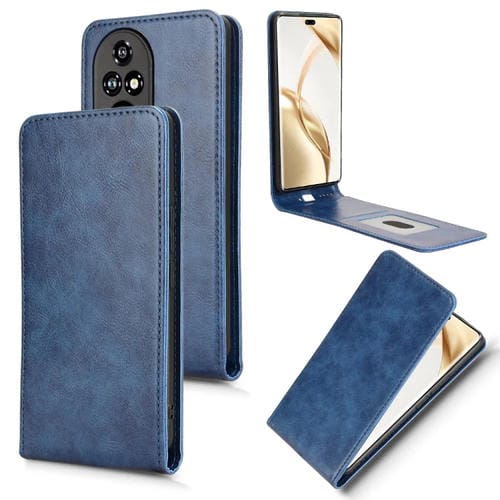 Funda Cuero Magnética con Tapa Vertical para Honor 200 Pro 5G (Azul)