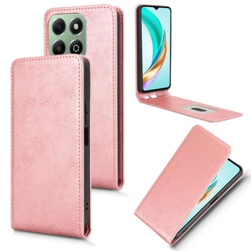 Funda de Cuero Magnética con Tapa Vertical para Honor X6B 4G (Oro Rosa)