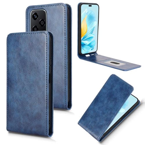 Funda de Cuero con Tapa Vertical Magnética para Honor 200 Lite 5G (Azul)