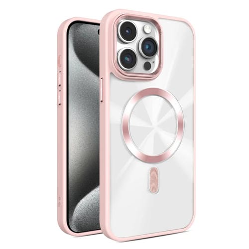 Funda para Teléfono Magsafe iPhone 15 Pro Max Textura Cd Brillante (Rosa)