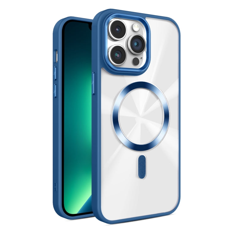 Funda para Teléfono Magsafe iPhone 13 Pro Textura Cd Brillante (Azul Real)
