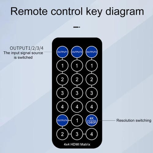 Conmutador de Matriz HDMI Measy Mt4342 4K 30 Hz 4 Entradas 2 Salidas con Conmutación sin Interrupciones (Negro) Enchufe Británico