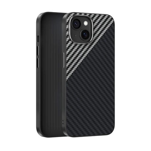 Funda para Teléfono Abeel C Carbon Fiber Series 6D Micro Relief Magsafe para iPhone 15 Plus (Negro y Gris)