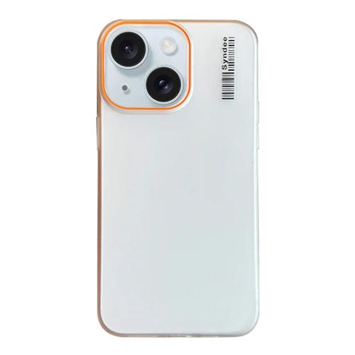 Funda para Teléfono PC iPhone 15 Plus Translúcida con Tacto de Piel de Arena Suave (Blanco Transparente)
