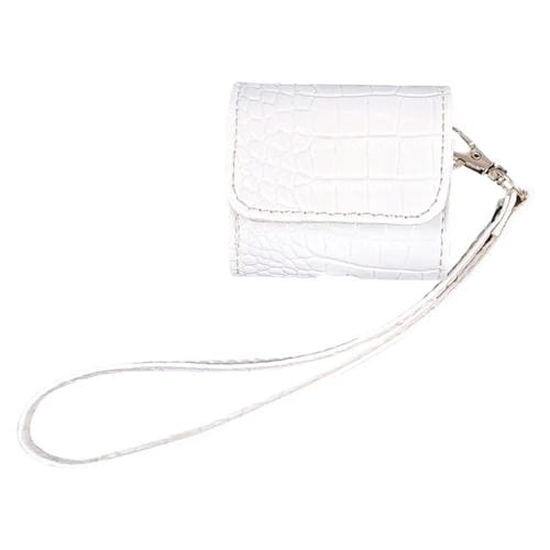 Funda Protectora Para Auriculares Airpods 4 Textura Cocodrilo (Blanca)
