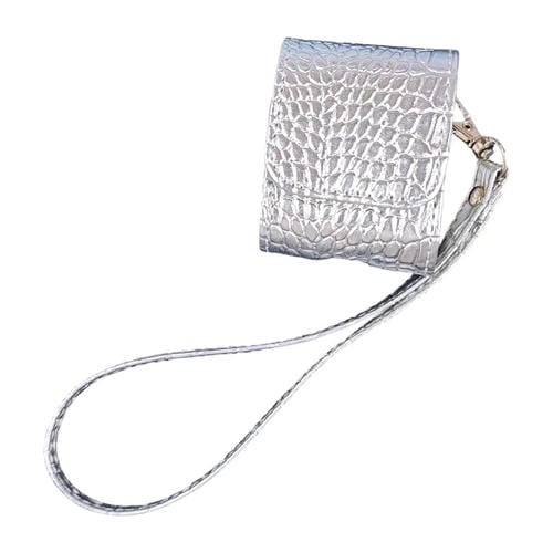 Funda Protectora Para Auriculares Airpods 1/2 Textura Cocodrilo (Plateada)