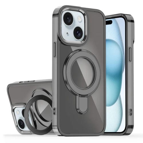 Estuche para Teléfono iPhone 15 con Soporte Magsafe Revestimiento Degradado (Negro Transparente)