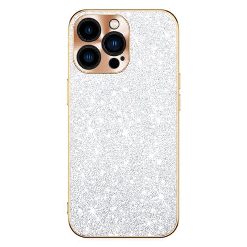 Estuche para Teléfono iPhone 12 Pro Anillo de Lente Textura Cd Diamante Estrella (Plateado)