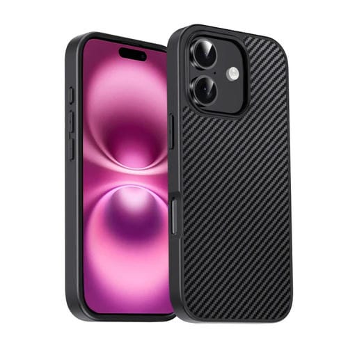 Funda para iPhone 16 Plus Serie Pita Textura TPU y PC (Negra)