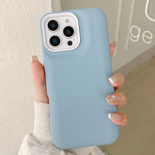Funda de Cuero con Textura para iPhone 13 Pro (Azul Cielo)