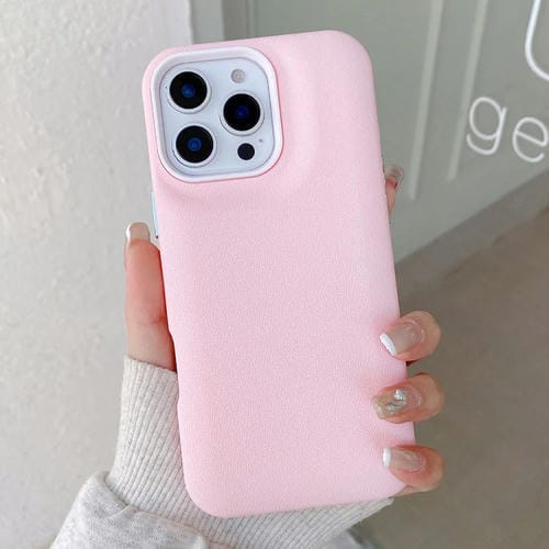 Funda de Cuero para iPhone 15 Pro Max con Textura (Rosa)