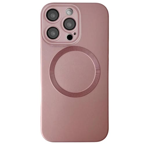 Funda para Teléfono TPU Magsafe iPhone 16 Pro Max Textura Cd Pintura Metalizada (Rosa)