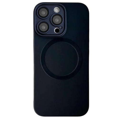 Funda para Teléfono TPU Magsafe iPhone 15 Pro Textura Cd Pintura Metalizada (Negra)