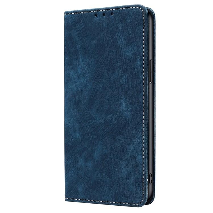 Funda de cuero magnética con cepillo antirrobo RFID para Redmi A5 4G (171,7 mm) (azul)
