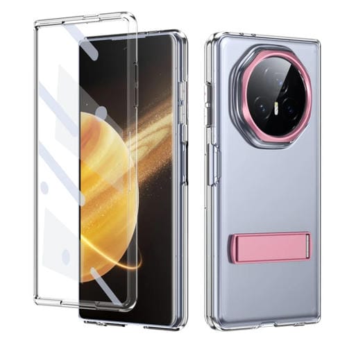 Funda híbrida TPU para PC con soporte para hielo Honor Magic V3 (Rosa)