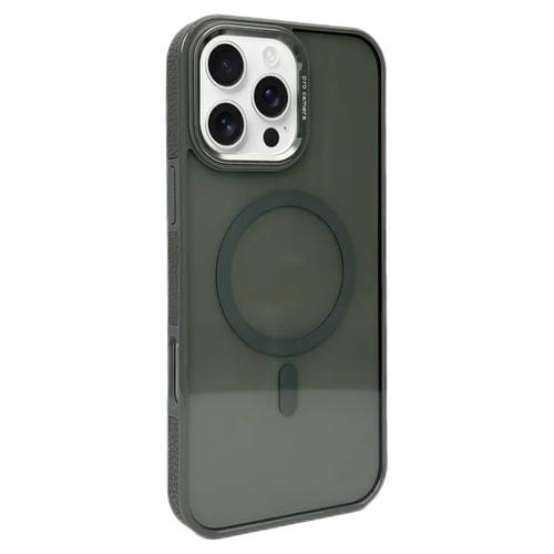 Funda para Teléfono con Marco de Lente de Metal Magsafe para iPhone 16 Pro (Gris Oscuro)