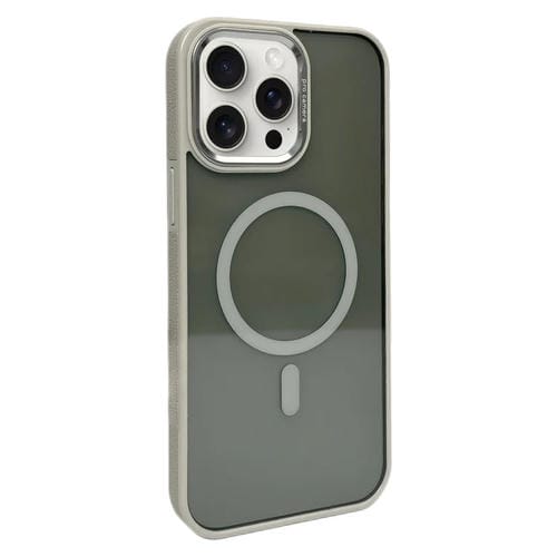 Funda para Teléfono Magsafe iPhone 15 Pro Marco de Lente Metal (Gris)