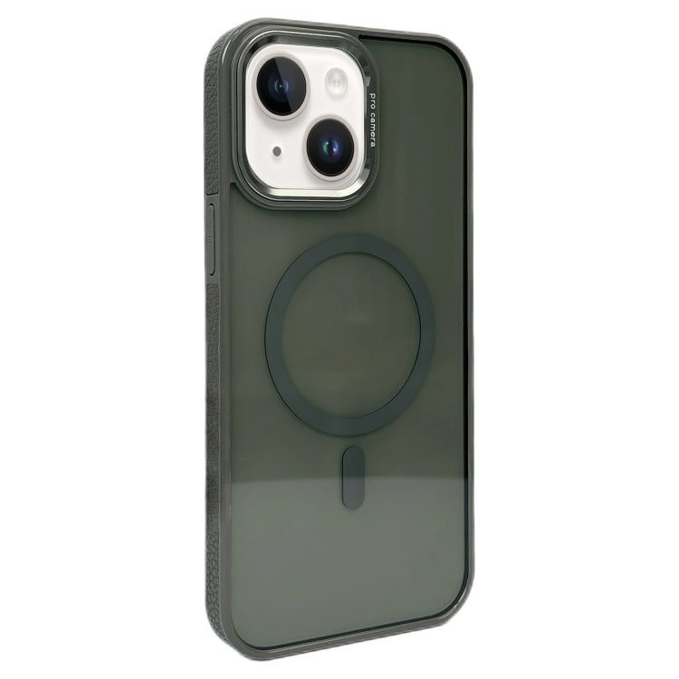 Funda para Teléfono Magsafe iPhone 14 Marco de Lente de Metal (Gris Oscuro)