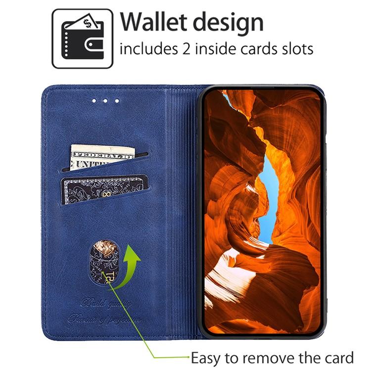 Funda magnética de cuero con textura de vaca para Redmi A5 4G (171,7 mm) (azul)