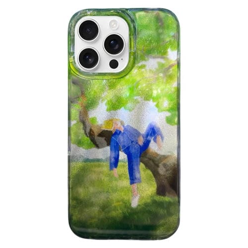 Funda TPU Doble Capa con Patrón Imd para iPhone 16 Pro (Pintura Abstracta Sobre Un Árbol)