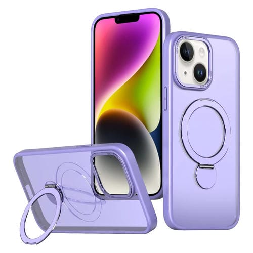 Funda para Teléfono Wing Series Gen2 con Soporte de Anillo de Metal Magsafe para iPhone 14 (Morado Claro)