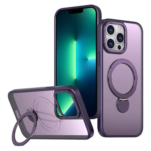 Funda para Teléfono Wing Series Gen2 con Soporte Anillo Metal Magsafe para iPhone 13 Pro (Morado Oscuro)