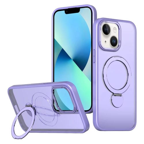 Funda para Teléfono Wing Series Gen2 con Soporte de Anillo de Metal Magsafe para iPhone 13 (Morado Claro)