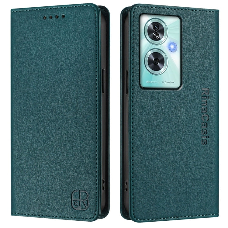 Funda de Cuero para OnePlus Nord N30 Se Rc01 con Doble Pliegue y Succión Magnética (Verde Oscuro)