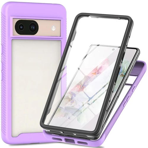 Funda PC + TPU con Película Pet para Google Pixel 8A Serie Starry Sky (Morado)