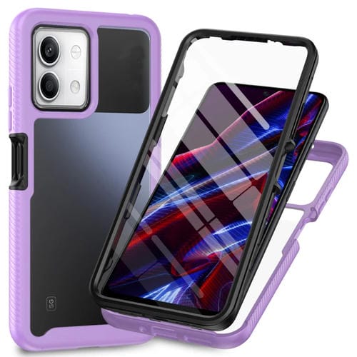 Funda para Teléfono de PC + TPU con Película Pet de Color Sólido Starry Sky para Redmi Note 13 5G (Morado)