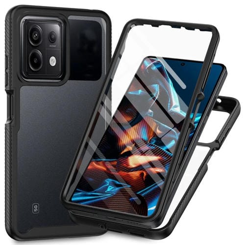 Funda para Teléfono de PC + TPU con Película Pet de Color Sólido Starry Sky para Redmi Note 13 Pro 5G (Negra)