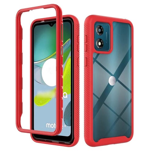 Funda de TPU Transparente para Motorola Moto E13 a Prueba de Golpes con Diseño Cielo Estrellado (Rojo)