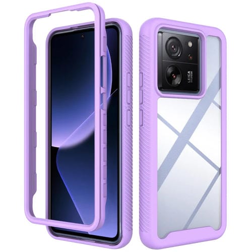 Funda para Teléfono Xiaomi 13T/13T Pro Starry Sky de Color Sólido a Prueba de Golpes de TPU Transparente para PC (Morado)