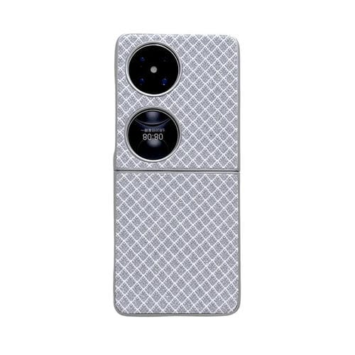 Funda para Teléfono Huawei P50 Pocket con Rombos y Brillantes (Plateada)