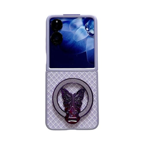 Funda para Teléfono Xiaomi Mix Flip con Rombos y Diamantes Brillantes para PC con Soporte (Morado)