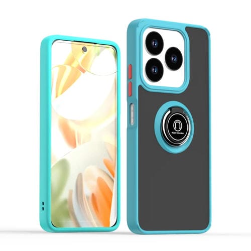 Funda TPU + PC con Anillo para ZTE Blade V60 Smart y Blade A75 5G Q Shadow 1 Series (Azul Cielo)