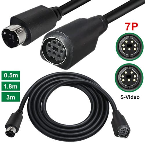 Cable de Audio/Video Mini DIN 7 Pines Macho a Hembra Recto 1,8 m