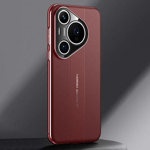 Funda Piel Sintética Huawei Pura 70 Pro Diseño Última Moda (Roja)