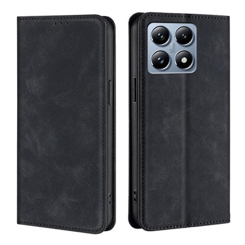 Funda de Cuero Magnética con Tacto de Piel para Xiaomi 14T Pro 5G (Negra)