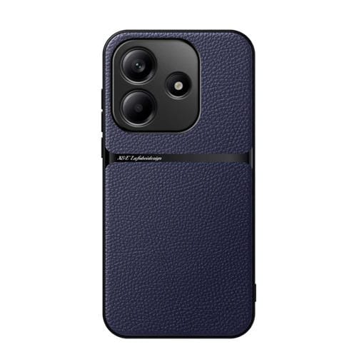 Funda para Teléfono con Tapa Magnética de Cuero Litchi para Redmi Note 14 5G, a Prueba de Golpes (Azul Marino)