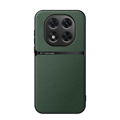 Funda para Teléfono con Tapa Magnética de Cuero Litchi para Redmi Note 14 Pro 5G, a Prueba de Golpes (Verde)