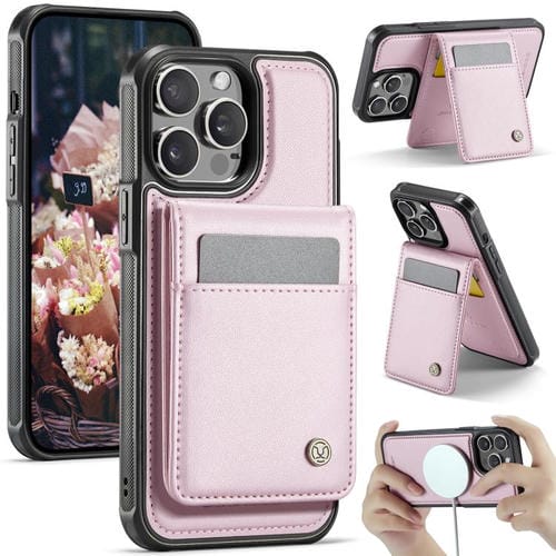 Funda para iPhone 13 Pro Jeehood J06 con Tarjetero Rfid Magsafe Estilo Británico (Rosa)