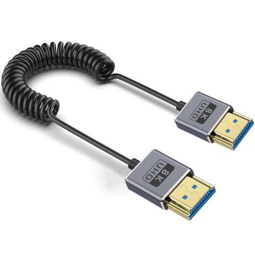 Cable HDMI 2.1 Coaxial en Espiral 0,7 m 8K 48 Gbps Puerto Recto a Recto